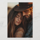 Western Save the Date | Rustic Boho Cow Skull セーブザデート (裏面)