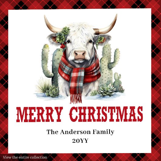 Western sheriff's badge red black Christmas napkin