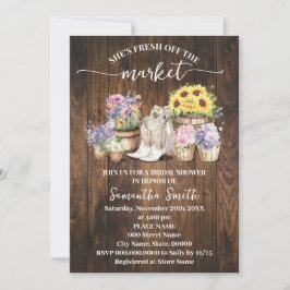 Western She's Fresh Off the Market Bridal Shower 招待状