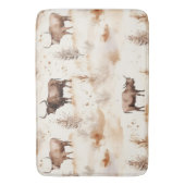 Western Southwest Animal Highland Cow バスマット (正面縦)