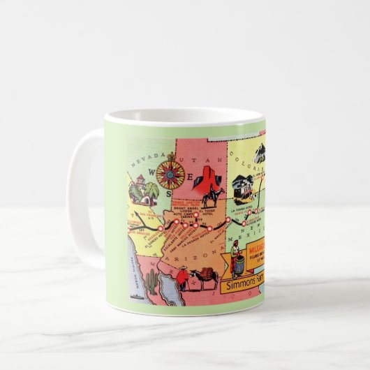 Western States Map Custom Mug コーヒーマグカップ (正面左)