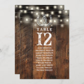Western String Lights Table Number Seating Chart 招待状 (正面/裏面)