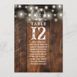 Western String Lights Table Number Seating Chart 招待状