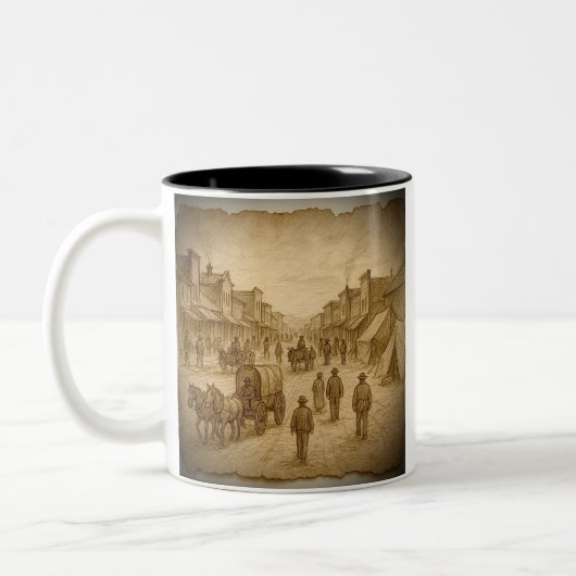 Western Style Parchment Mug ツートーンマグカップ (左)