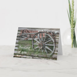 Western Style Rustic Wagon Wheel Greeting Card カード