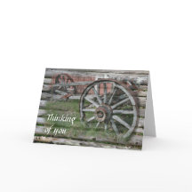 Western Style Rustic Wagon Wheel Greeting Card