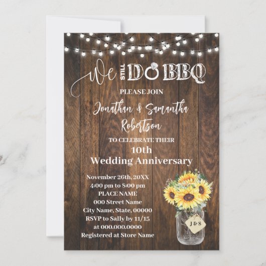 Western Sunflowers We still do Wedding Anniversary 招待状 (正面)