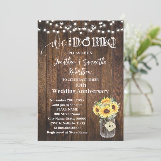 Western Sunflowers We still do Wedding Anniversary 招待状 (スタンド正面)