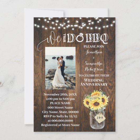 Western Sunflowers We still do Wedding Anniversary 招待状 (正面)