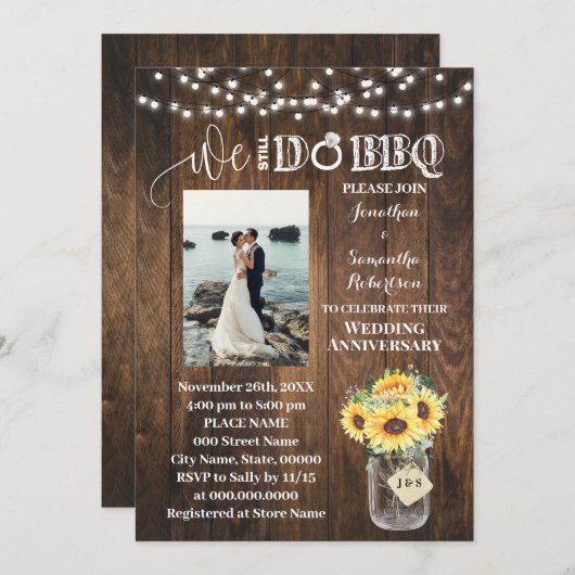 Western Sunflowers We still do Wedding Anniversary 招待状 (正面/裏面)