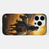 Western Sunset Cowgirl iPhone protection case Case-Mate iPhoneケース (裏面 (横))
