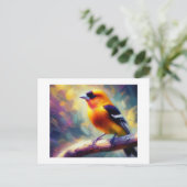 Western Tanager Bird, Postcard ポストカード (スタンド正面)