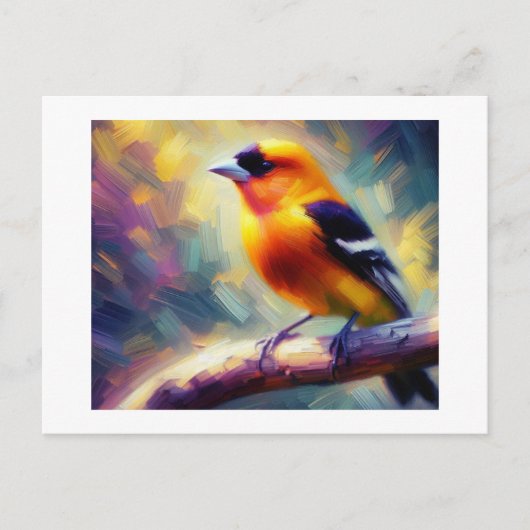 Western Tanager Bird, Postcard ポストカード (正面)