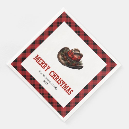 Western tartan napkins for holiday table setting (コーナー)