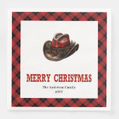 Western tartan napkins for holiday table setting (正面)