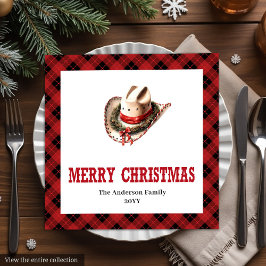 Western tartan napkins red black Christmas decor