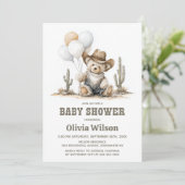 Western Teddy Bear Baby Shower Invitation 招待状 (スタンド正面)