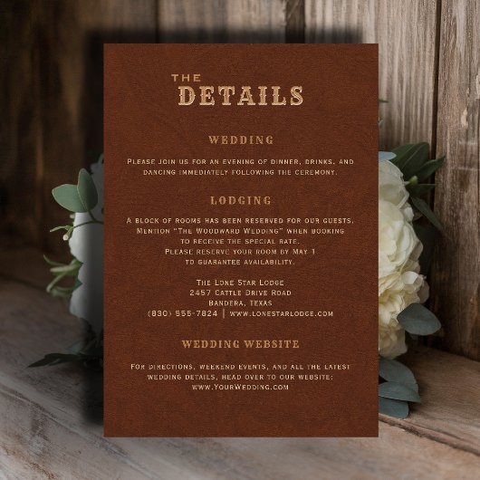 Western Terracotta Wedding Details Enclosure Card エンクロージャーカード