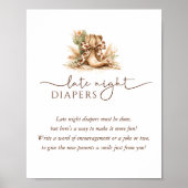 Western Theme Baby Shower Late Night Diapers ポスター (正面)
