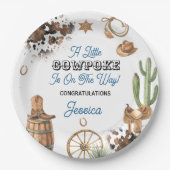 Western Theme Boy Baby Shower ペーパープレート (正面)