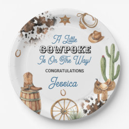 Western Theme Boy Baby Shower ペーパープレート