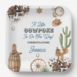 Western Theme Boy Baby Shower ペーパープレート