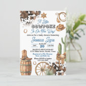 Western Theme Boy Baby Shower 招待状 (スタンド正面)