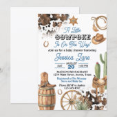 Western Theme Boy Baby Shower 招待状 (正面/裏面)