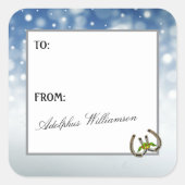 Western theme Horseshoes and Holly スクエアシール (正面)