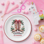 Western Theme Howdy Christmas Cowgirl Boots ペーパープレート (パーティー)