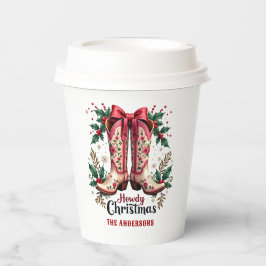 Western Theme Howdy Christmas Cowgirl Boots 紙コップ