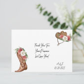 Western-Themed Bridal Shower Thank You Card for Co サンキューカード (スタンド正面)