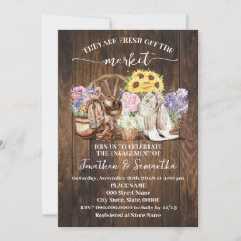 Western They're Fresh Off the Market Engagement 招待状