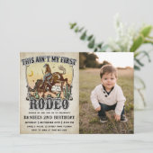 Western This Ain't My First Rodeoの誕生日写真 招待状 (スタンド正面)