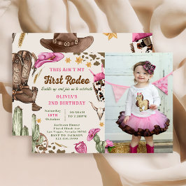 Western This Ain't My First Rodeoの誕生日写真 招待状