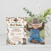 Western This Ain't My First Rodeoの誕生日写真 招待状 (スタンド正面)
