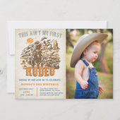 Western This Ain't My First Rodeo 2nd Birthday 招待状 (正面)