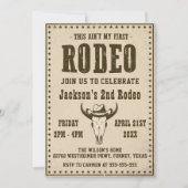 Western This Ain't My First Rodeo 2nd Birthday 招待状 (正面)
