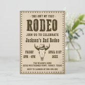 Western This Ain't My First Rodeo 2nd Birthday 招待状 (スタンド正面)