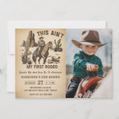Western This Ain't My First Rodeo 2nd Birthday 招待状 (正面)