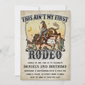 Western This Ain't My First Rodeo 2nd Birthday 招待状 (正面)