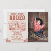 Western This Ain't My First Rodeo 2nd Birthday 招待状 (正面)
