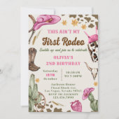 Western This Ain't My First Rodeo 2nd Birthday 招待状 (正面)