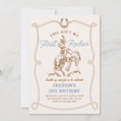 Western This Ain't My First Rodeo 2nd Birthday 招待状 (正面)