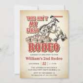 Western This Ain't My First Rodeo 2nd Birthday 招待状 (正面)