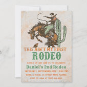 Western This Ain't My First Rodeo 2nd Birthday 招待状 (正面)