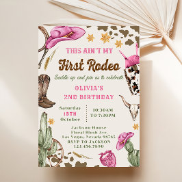 Western This Ain't My First Rodeo 2nd Birthday 招待状