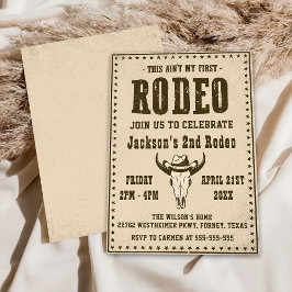 Western This Ain't My First Rodeo 2nd Birthday 招待状