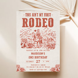Western This Ain't My First Rodeo 2nd Birthday 招待状