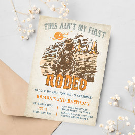 Western This Ain't My First Rodeo 2nd Birthday 招待状